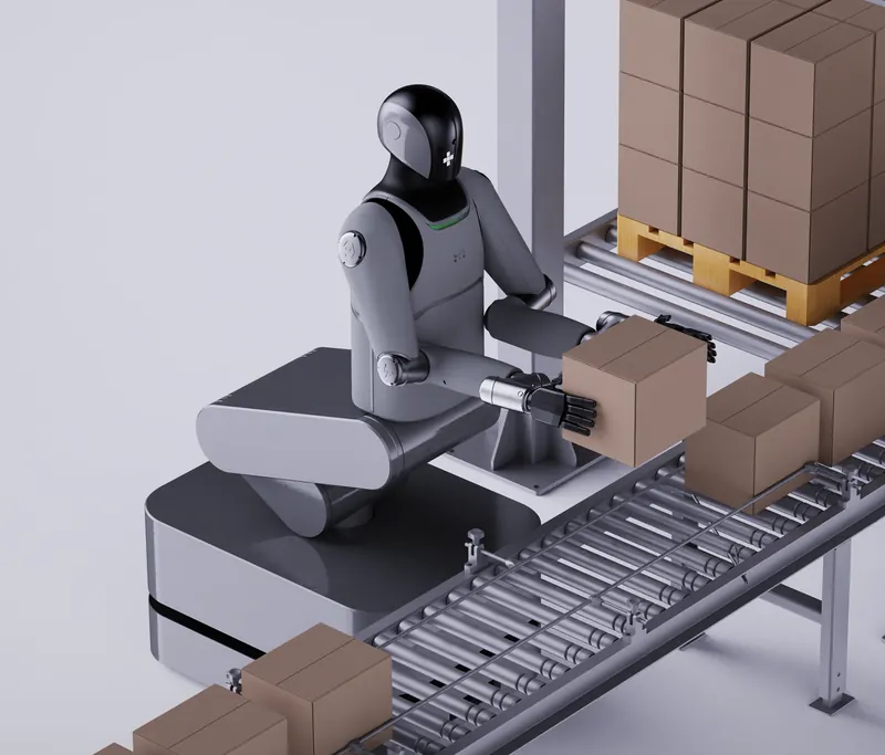 MARK One feeding boxes onto a roller conveyor