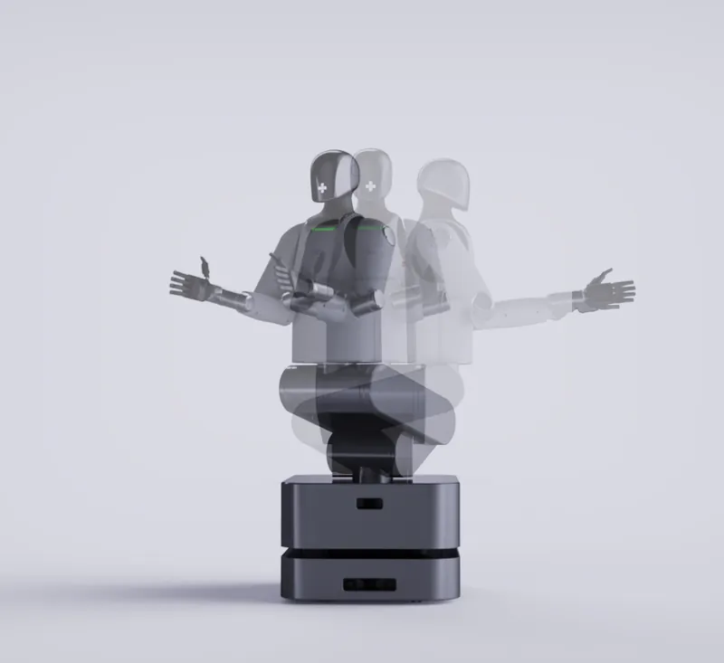 MARK One’s arms sweeping along a path, shown as a sequence of positions