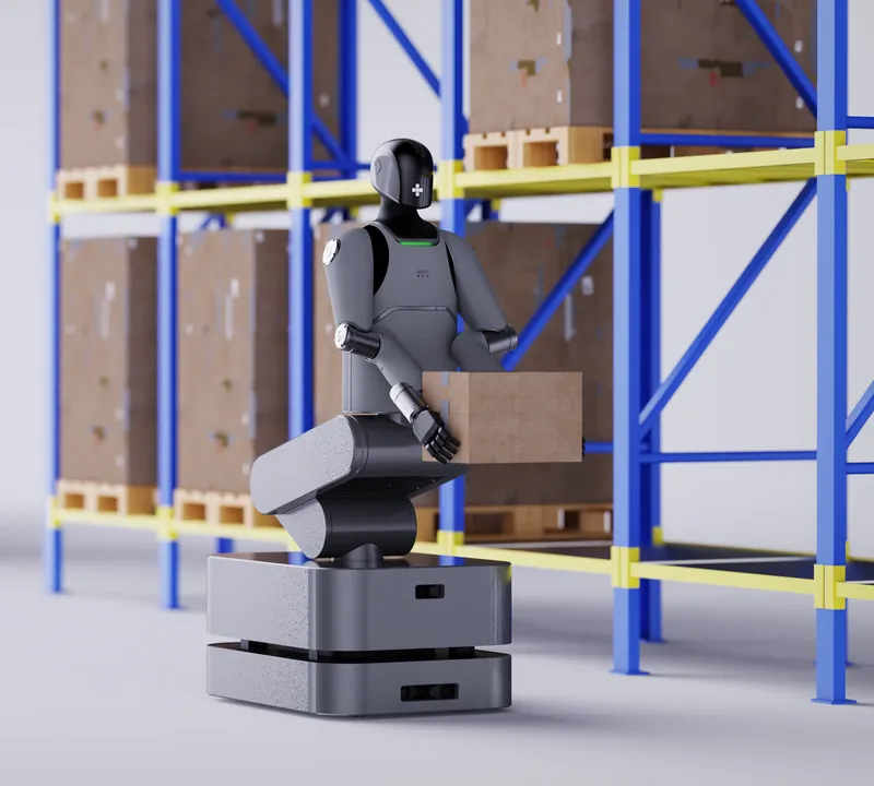 MARK One placing a box on a warehouse rack
