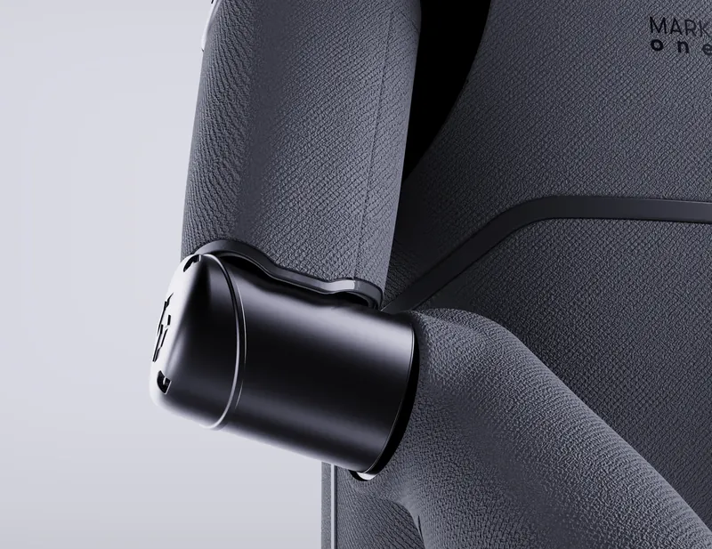 The torch holder on MARK One’s arm, close up
