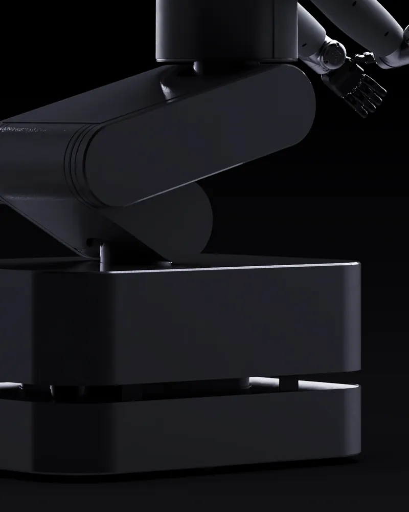 The MARK One uplifter on its base in the dark
