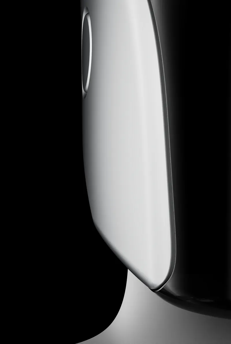 The white visor of the MARK One head, close up