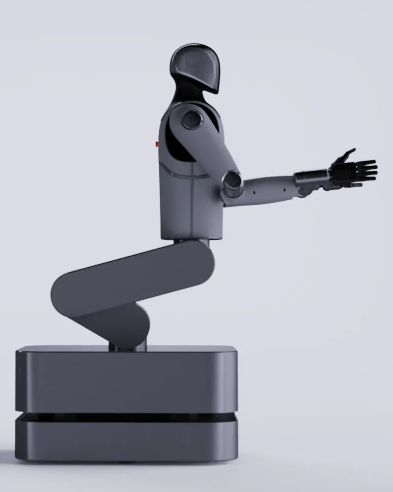 MARK One on its base, one arm stretched out