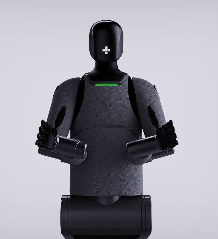 Front facing black robot avatar